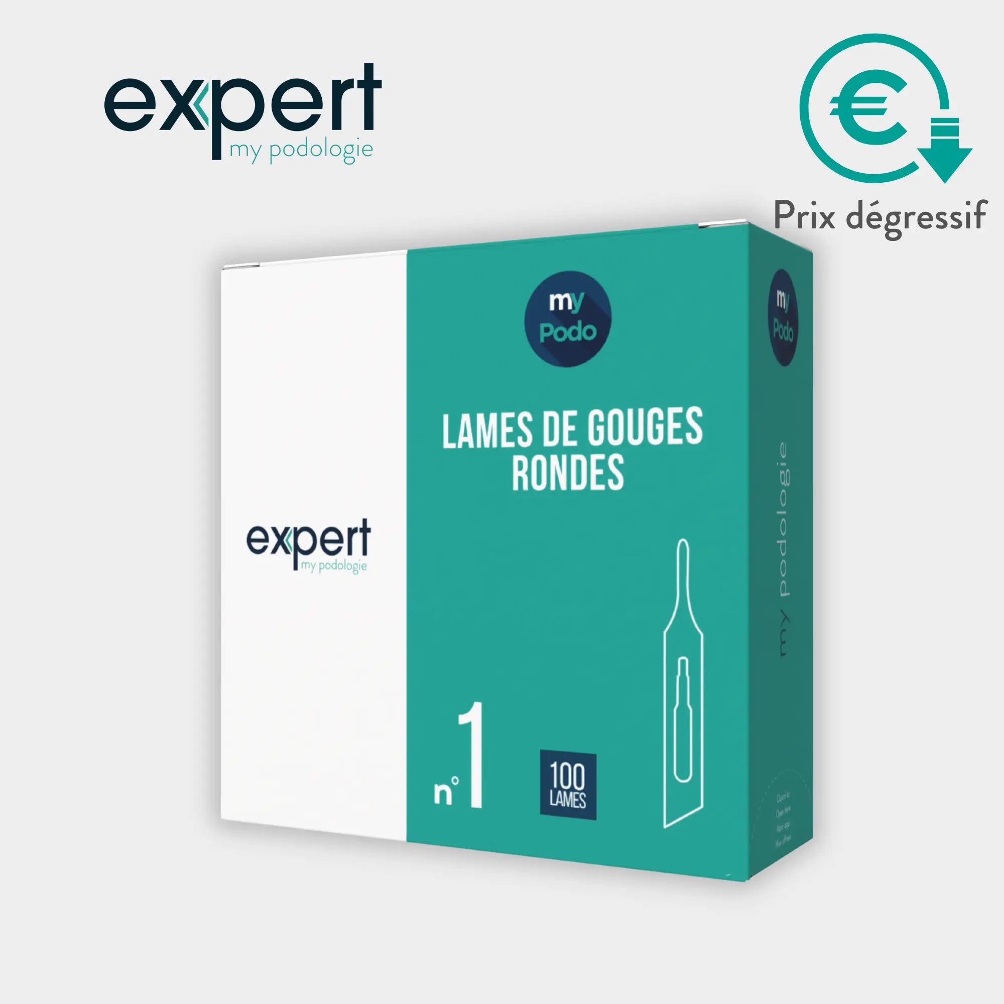 100 Lames de gouges stériles - Rondes - Expert by My Podologie Expert 