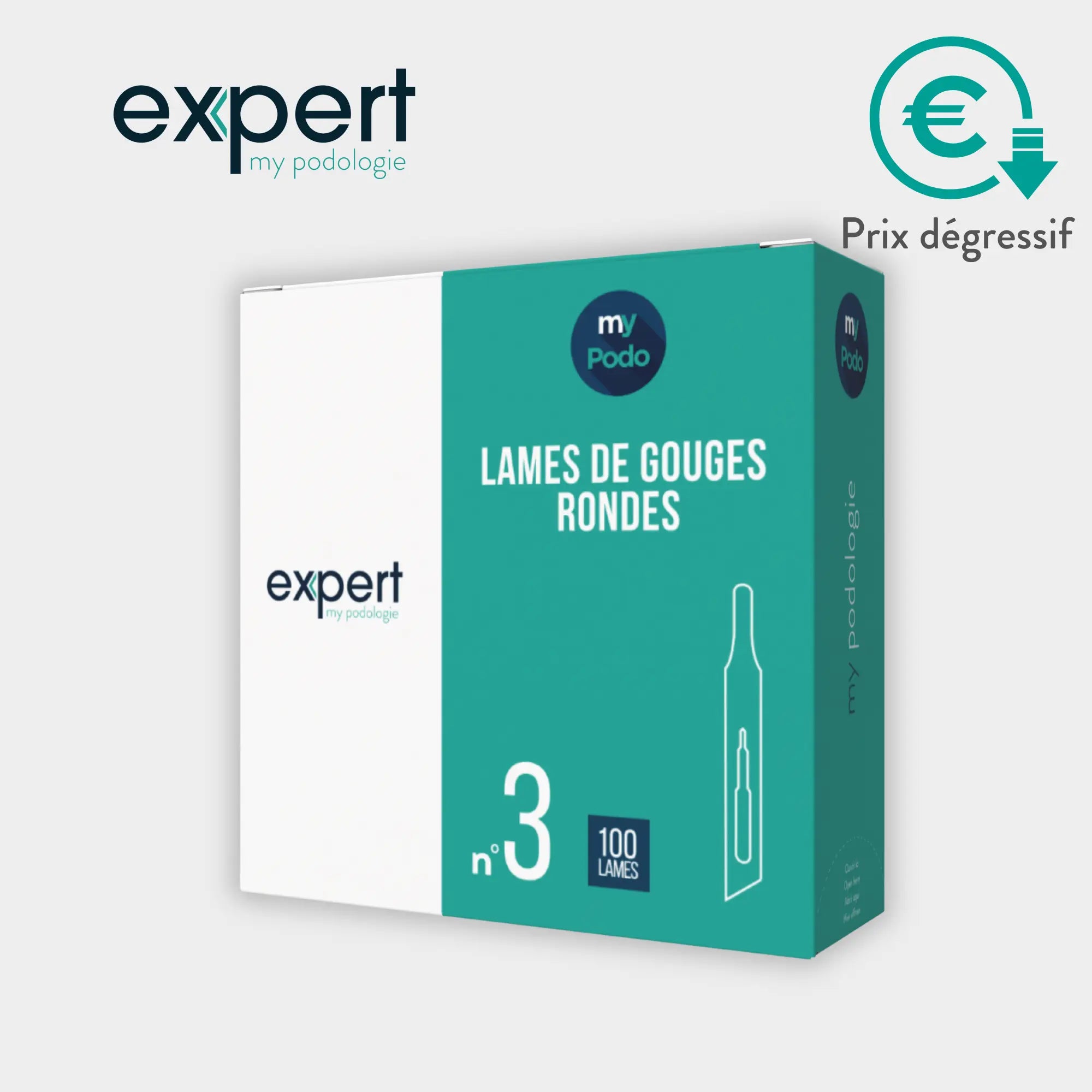 100 Lames de gouges stériles - Rondes - Expert by My Podologie Expert 