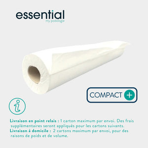 6 rouleaux Draps d'examen blancs - Compact - 300 formats - 2 Plis lisses Essential 
