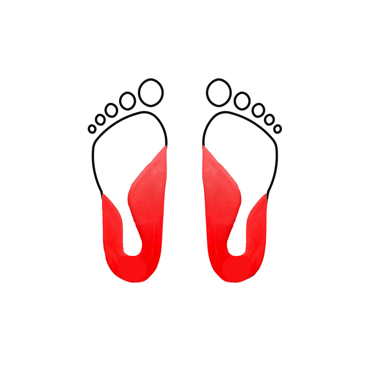 Arciforme de décharge en mousse latex ferme avec voûte interne élevée - Shore 30-40 - Rouge