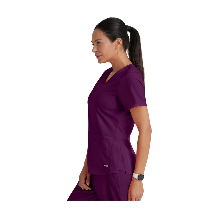 Aura - Tunique col V - Femme - Grey’s Anatomy Stretch Grey’s Anatomy  Aubergine / XL