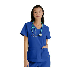 Aura - Tunique col V - Femme - Grey’s Anatomy Stretch Grey’s Anatomy  Bleu Roi / XL