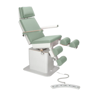 Fauteuil de pédicurie - MOON - Relevage électrique - Filaire - Ruck My Podologie  Sauge-3-moteurs-Blanc
