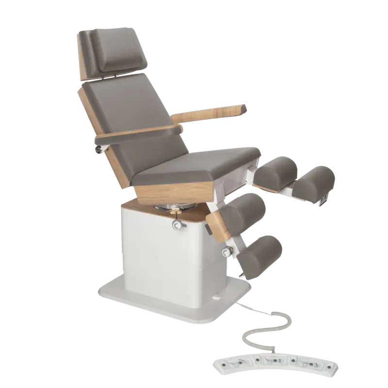 Fauteuil de pédicurie - MOON - Relevage électrique - Filaire - Ruck My Podologie  Pierre-3-moteurs-Chêne