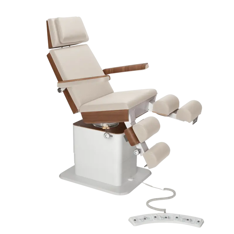 Fauteuil de pédicurie - MOON - Relevage électrique - Filaire - Ruck My Podologie  Naturel-3-moteurs-Noyer