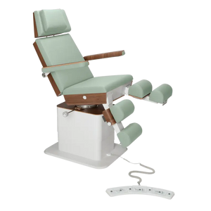 Fauteuil de pédicurie - MOON - Relevage électrique - Filaire - Ruck My Podologie  Sauge-3-moteurs-2-Noyer