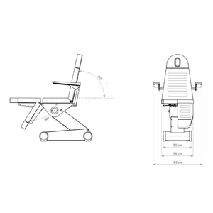 Fauteuil de pédicurie Électrique - 3 moteurs - 2 coloris - B-Light 503 - Weelko Naggura 