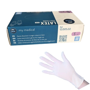Gants d'examen - Latex - Sans poudre - Ambidextres - Boite de 100 - My Podologie MP 