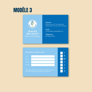 Impression & création de cartes de visite My Podologie  Modèle-3-500-cartes
