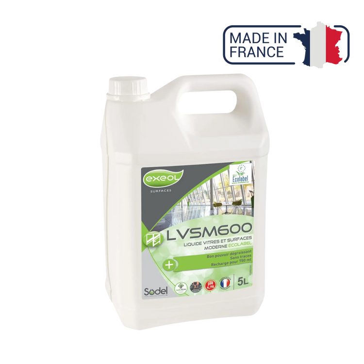LVSM600 - Nettoyant dégraissant surfaces vitrées Écolabel - Sodel Exeol 