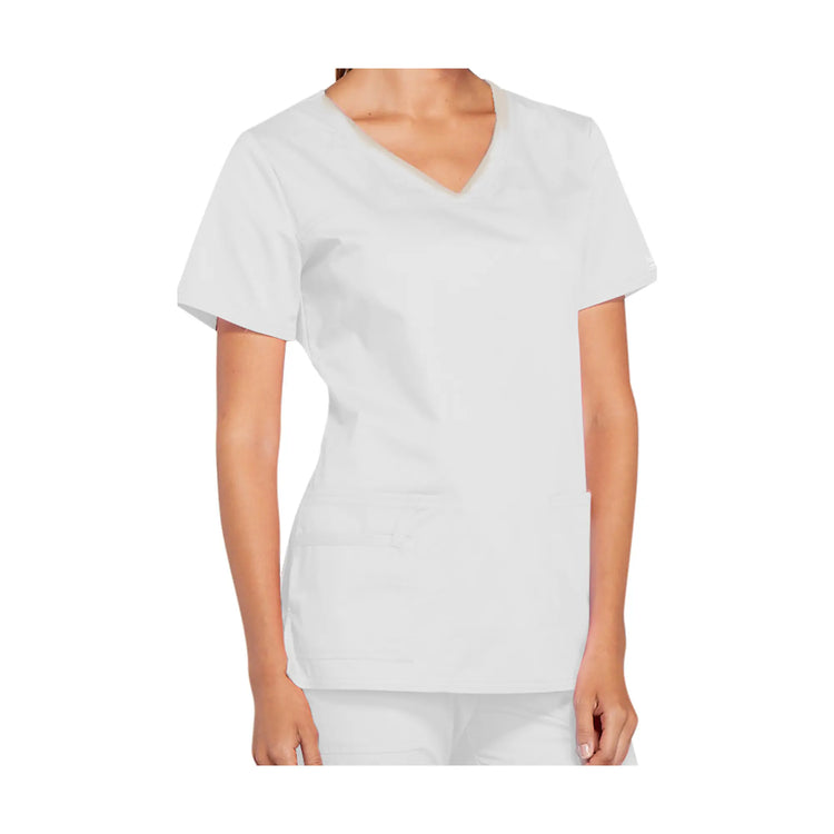 La Rochelle - Tunique col V - Femme - Cherokee Cherokee Authentic Workwear  Blanc-3XL