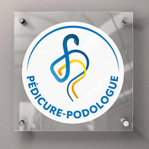 Plaque pédicure-podologue avec logo officiel - Plexiglas 45x45 cm My Podologie 