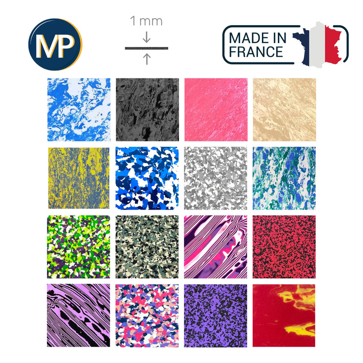 Recouvrement PE EVA - Shore 30 - 1mm - 1035 x 1030 mm - 15 coloris MP 