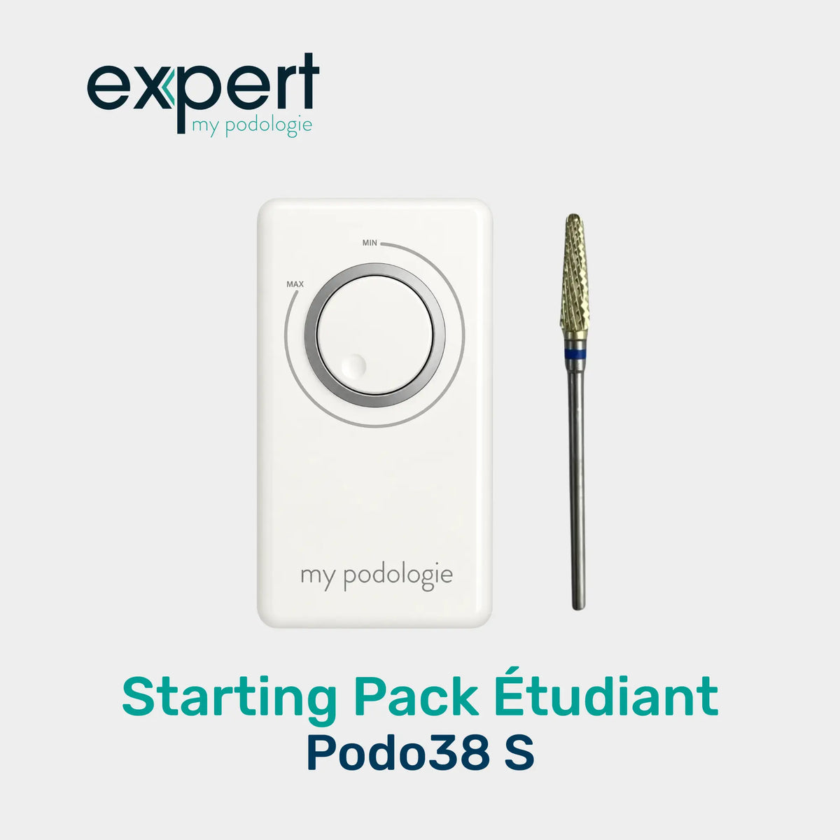 Starting pack étudiant "soins à domiciles" - 1 micromoteur Podo38S blanc + 1 fraise à ongle carbure de tungstène Expert 