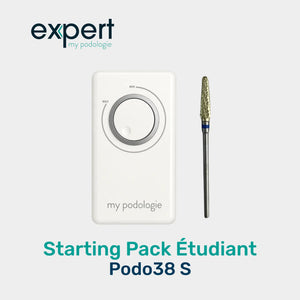 Starting pack étudiant "soins à domiciles" - 1 micromoteur Podo38S blanc + 1 fraise à ongle carbure de tungstène Expert 