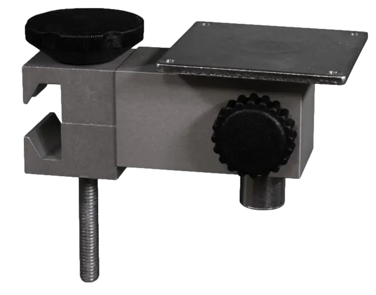 Étau pour rails médicaux départ vertical et horizontal de la lampe avec plaque d'adaptation - LID